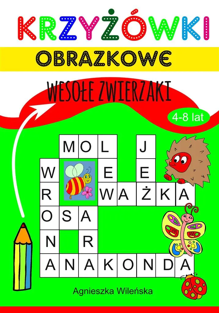 Książka - Krzyżówki obrazkowe. Wesołe zwierzaki 4-8 lat