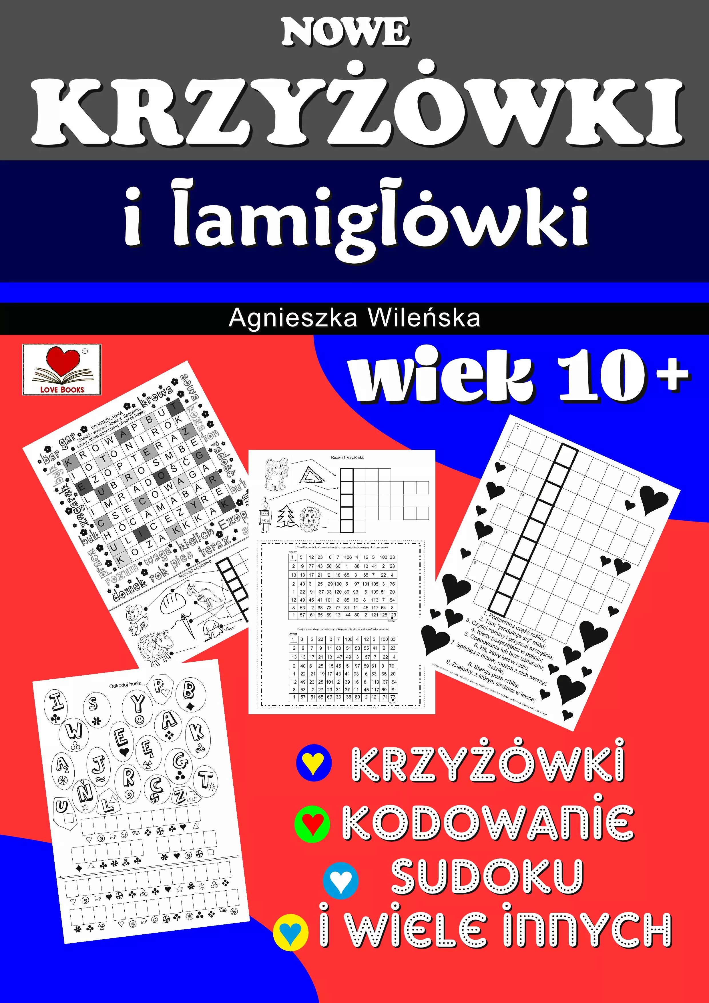 Książka - Nowe krzyżówki i łamigłówki wiek 10+