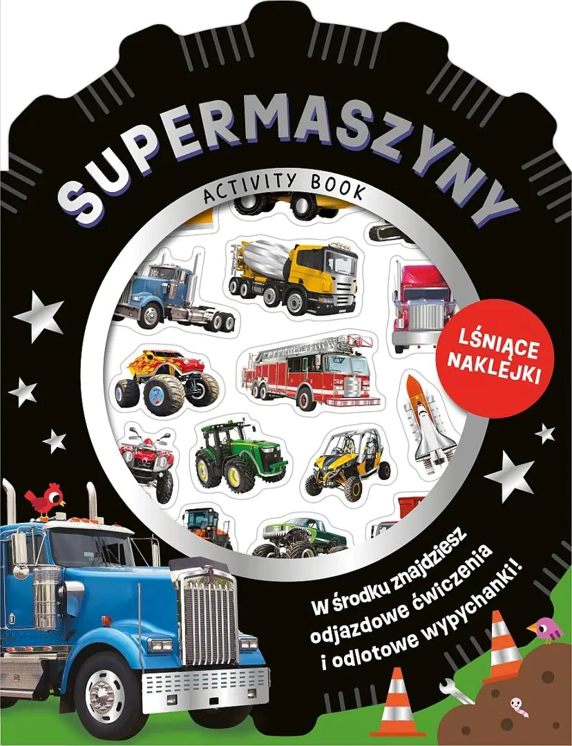 Książka - Supermaszyny. Wypukłe naklejki metaliczne