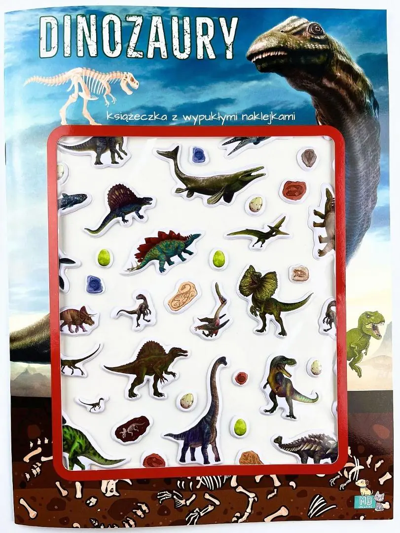 Książka - Dinozaury. Książeczka z wypukłymi naklejkami