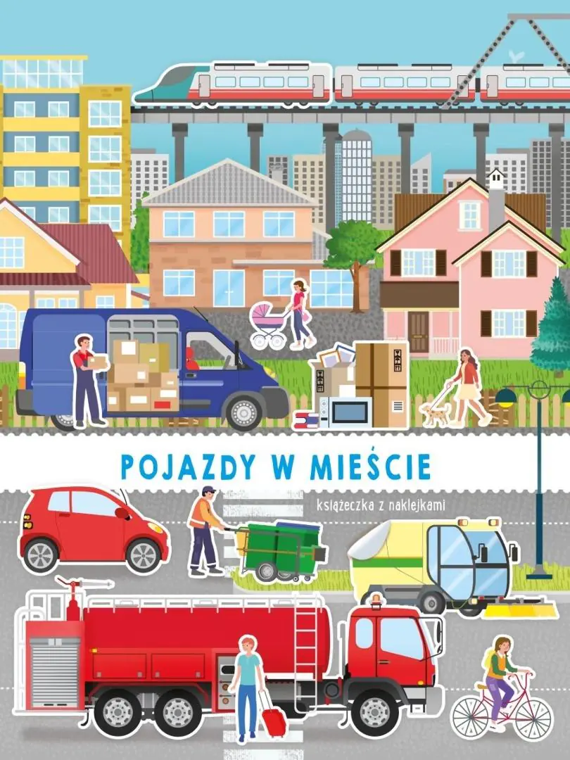 Książka - Pojazdy w mieście. Pojazdy z naklejkami