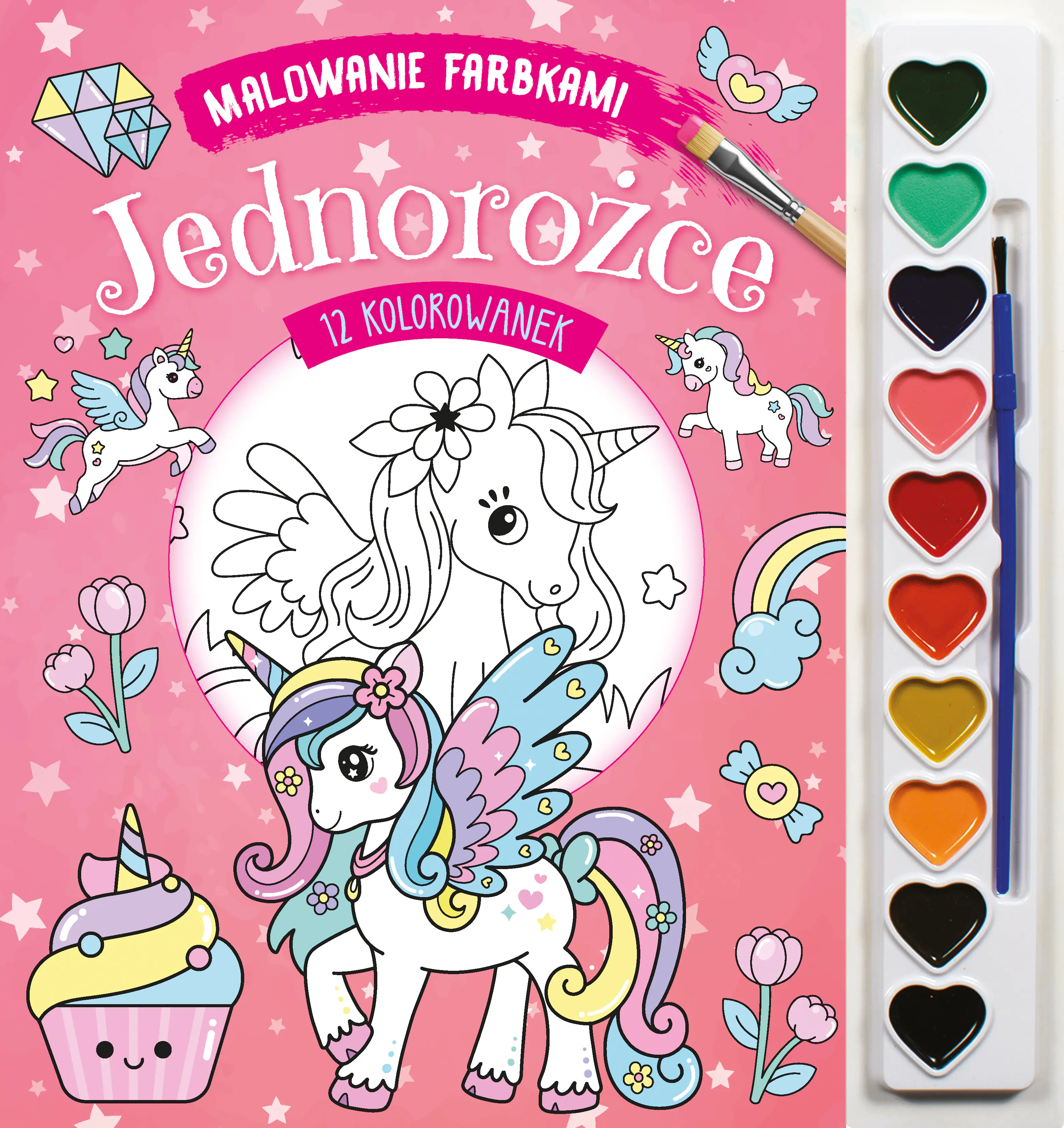 Książka - Jednorożce. Malowanie farbkami