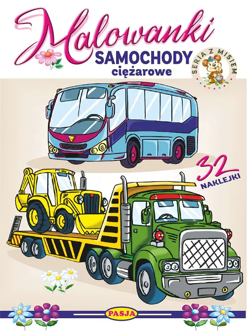 Książka - Samochody ciężarowe. Malowanki - seria z misiem