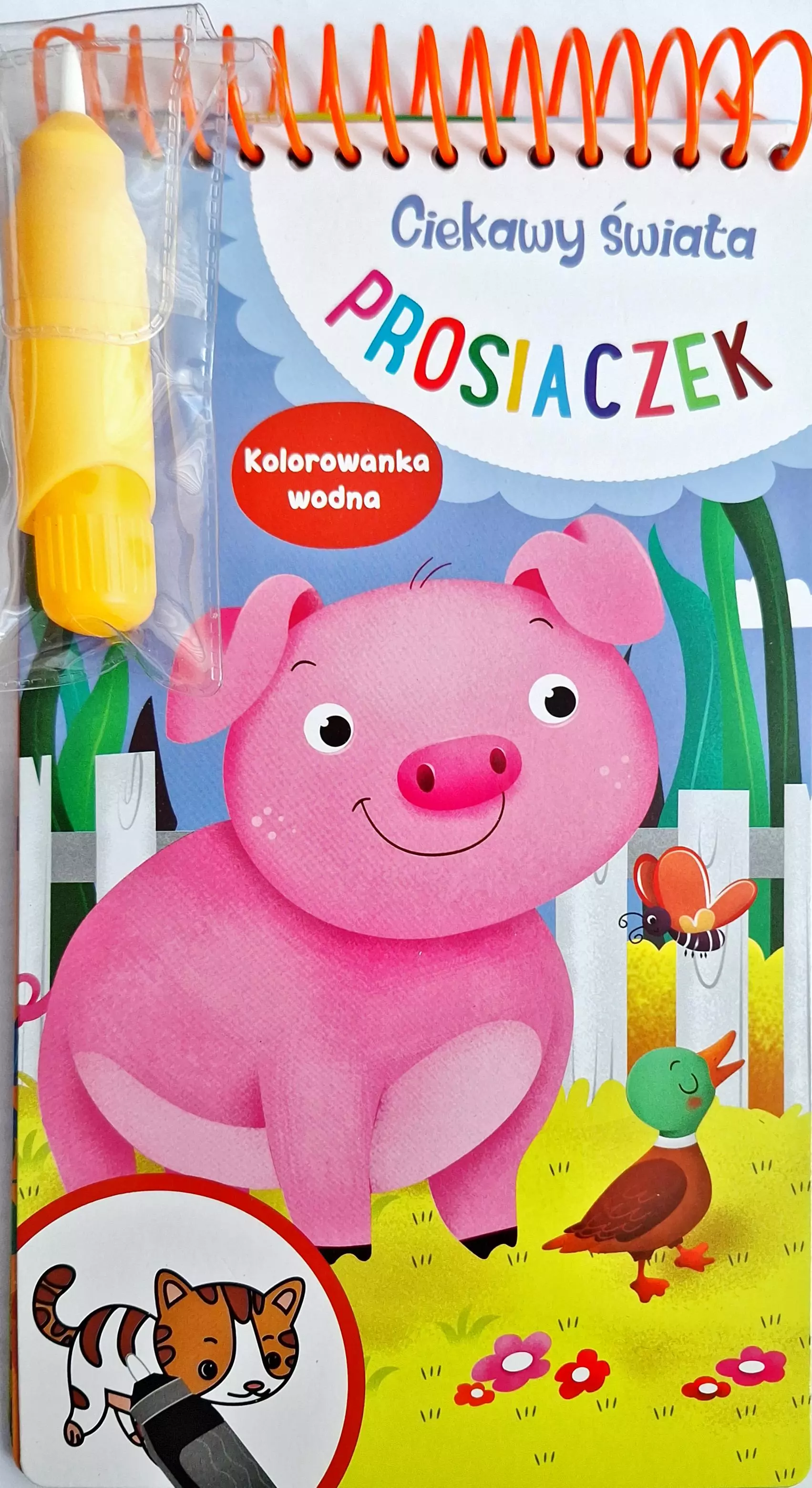 Książka - Ciekawy świata prosiaczek. Kolorowanka wodna