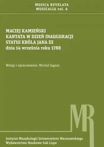 Książka - Kantata w dzień inauguracji statui króla Jana III