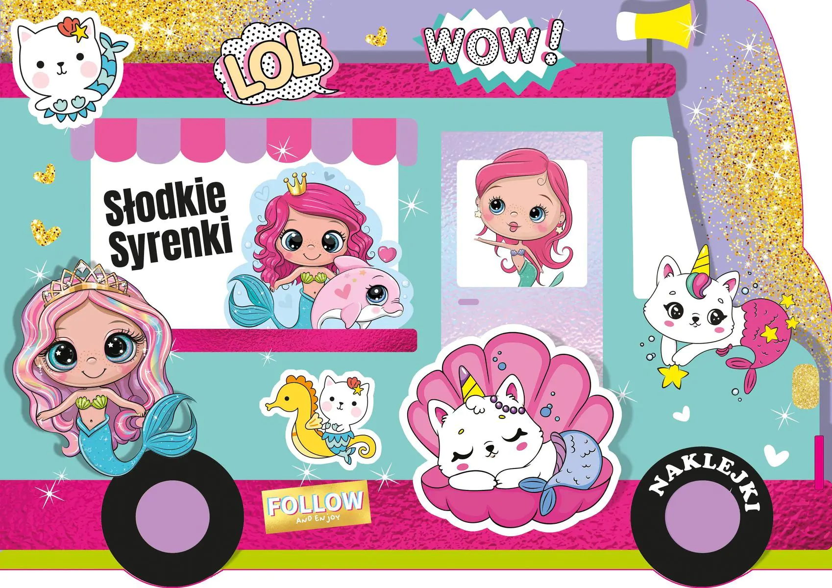 Książka - Słodkie syrenki. Kolorowanka z wykrojnika