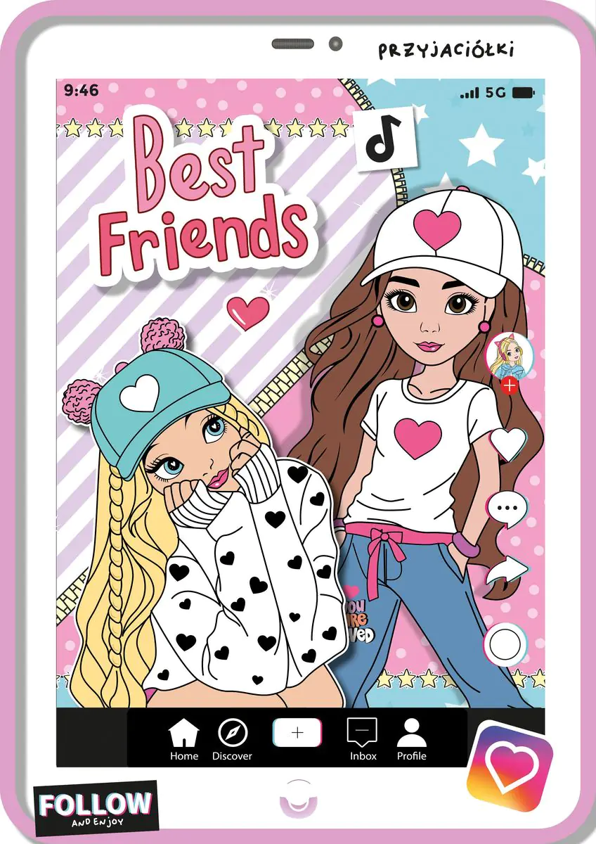Książka - Best friends. Kolorowanka z wykrojnika