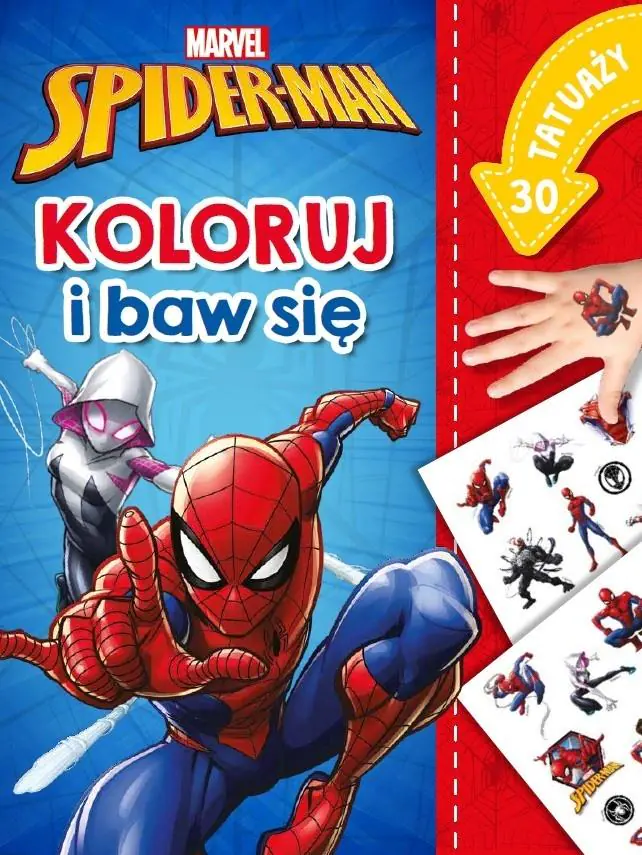 Książka - Koloruj i baw się. 30 tatuaży. Marvel Spider-Man