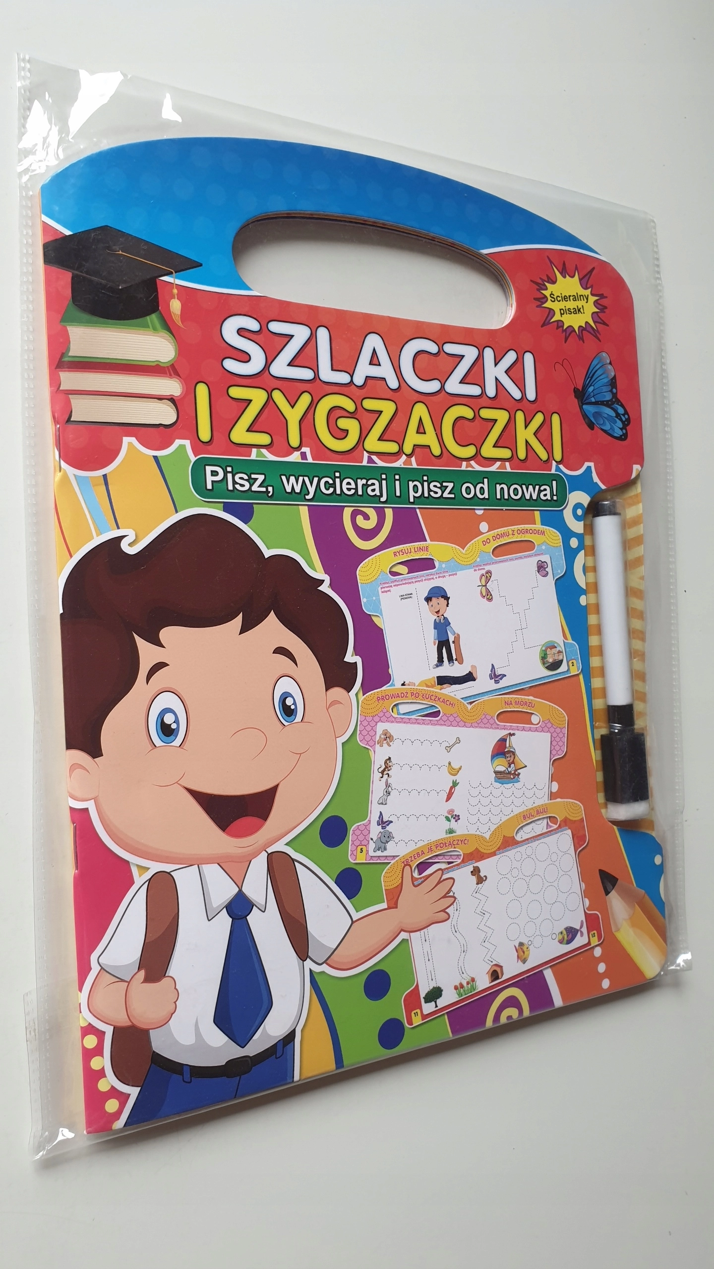 Książka - Szlaczki i zygzaczki. Pisz, wycieraj i pisz od nowa!