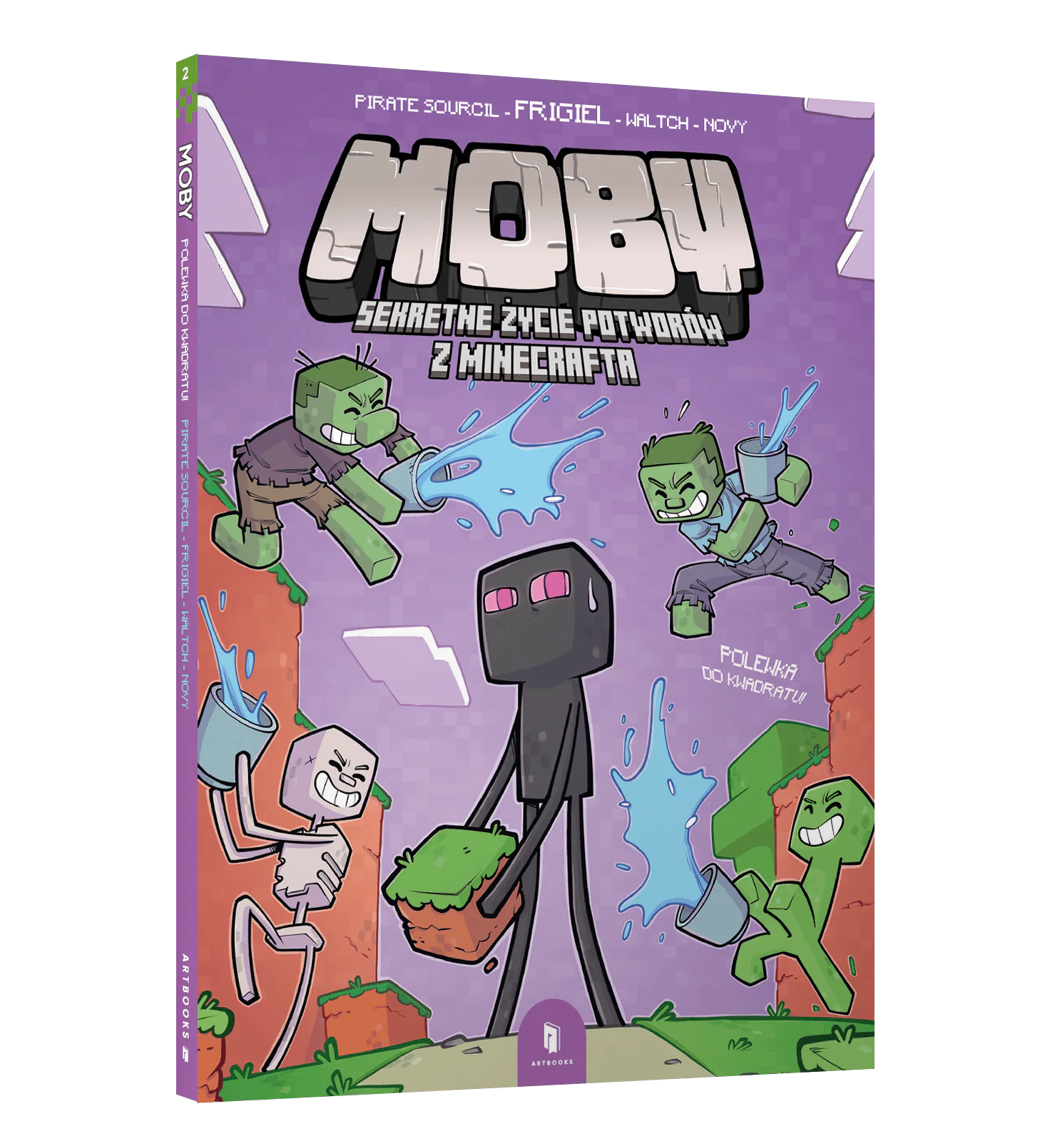 Książka - MOBY. Sekretne życie potworów z Minecrafta. Tom 2. Polewka do kwadratu