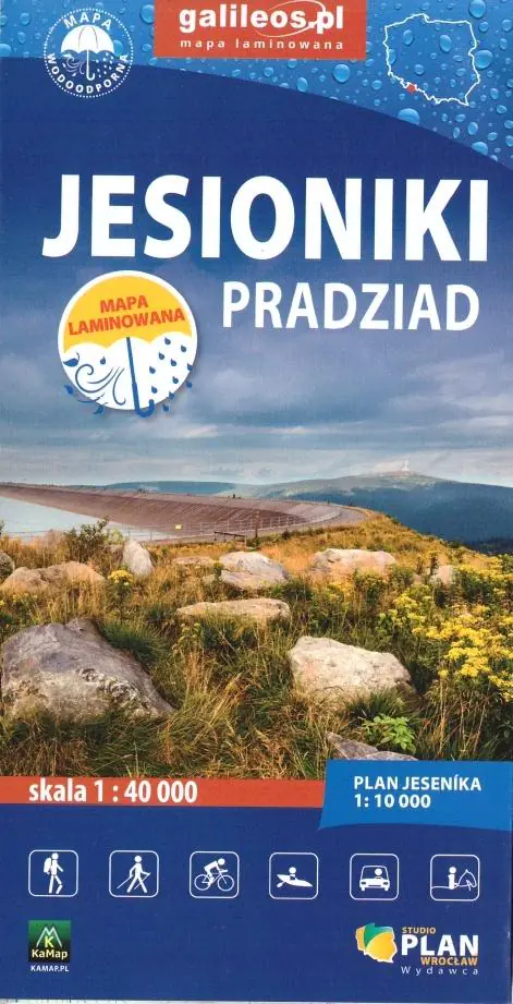 Książka - Jesioniki Pradziad. Mapa turystyczna w skali 1:40 000 (wersja wodoodporna)