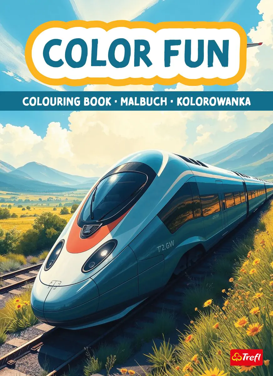 Książka - Pociągi i samoloty. Kolorowanka. Malbuch. Colouring book