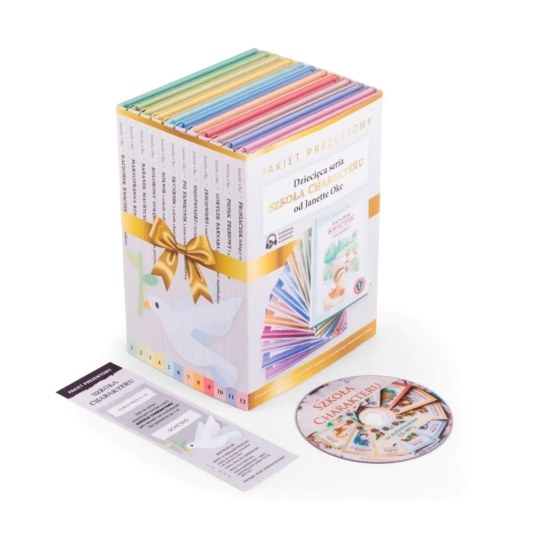Książka - Pakiet prezentowy: Szkoła charakteru T.1-12 + CD