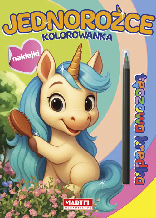 Książka - Tęczowa kredka. Jednorożce z naklejkami
