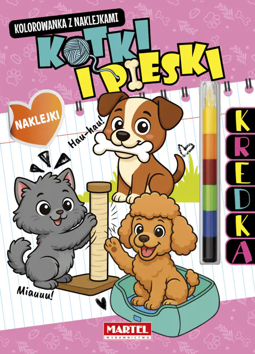 Książka - Modułowa kredka. Kotki i pieski z naklejkami