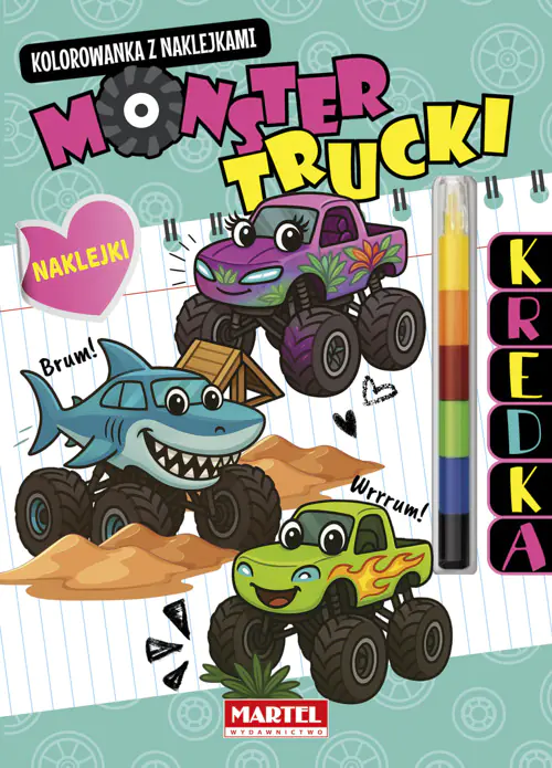Książka - Modułowa kredka. Monster Trucki z naklejkami