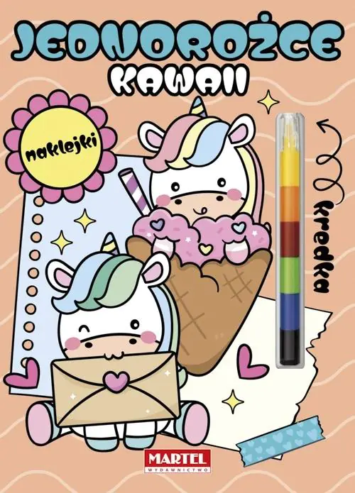 Książka - Modułowa kredka. Jednorożce kawaii z naklejkami