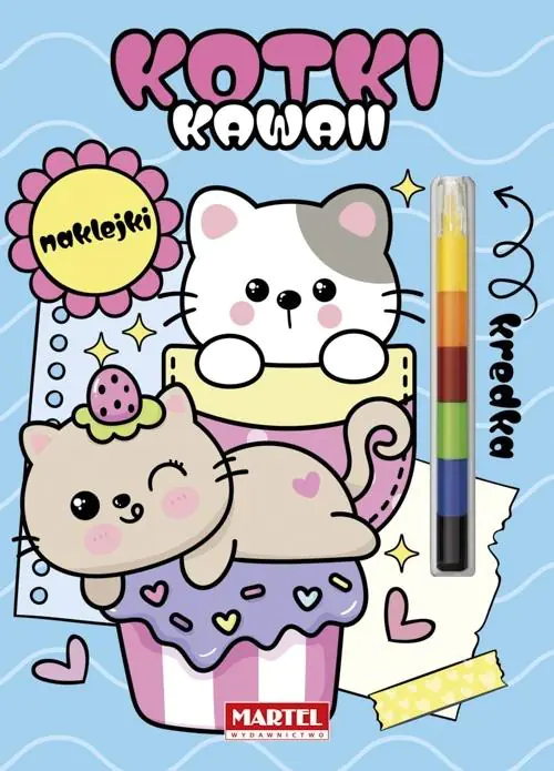 Książka - Kawaii kotki z naklejkami. Modułowa kredka