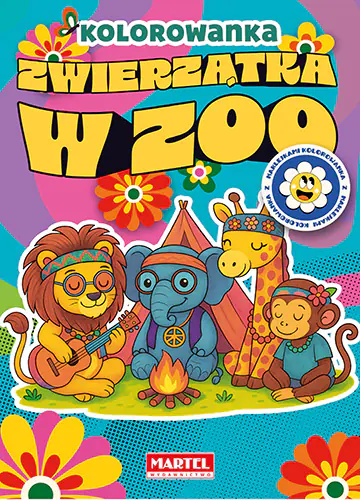 Książka - Zwierzątka w zoo. Kolorowanka z naklejkami