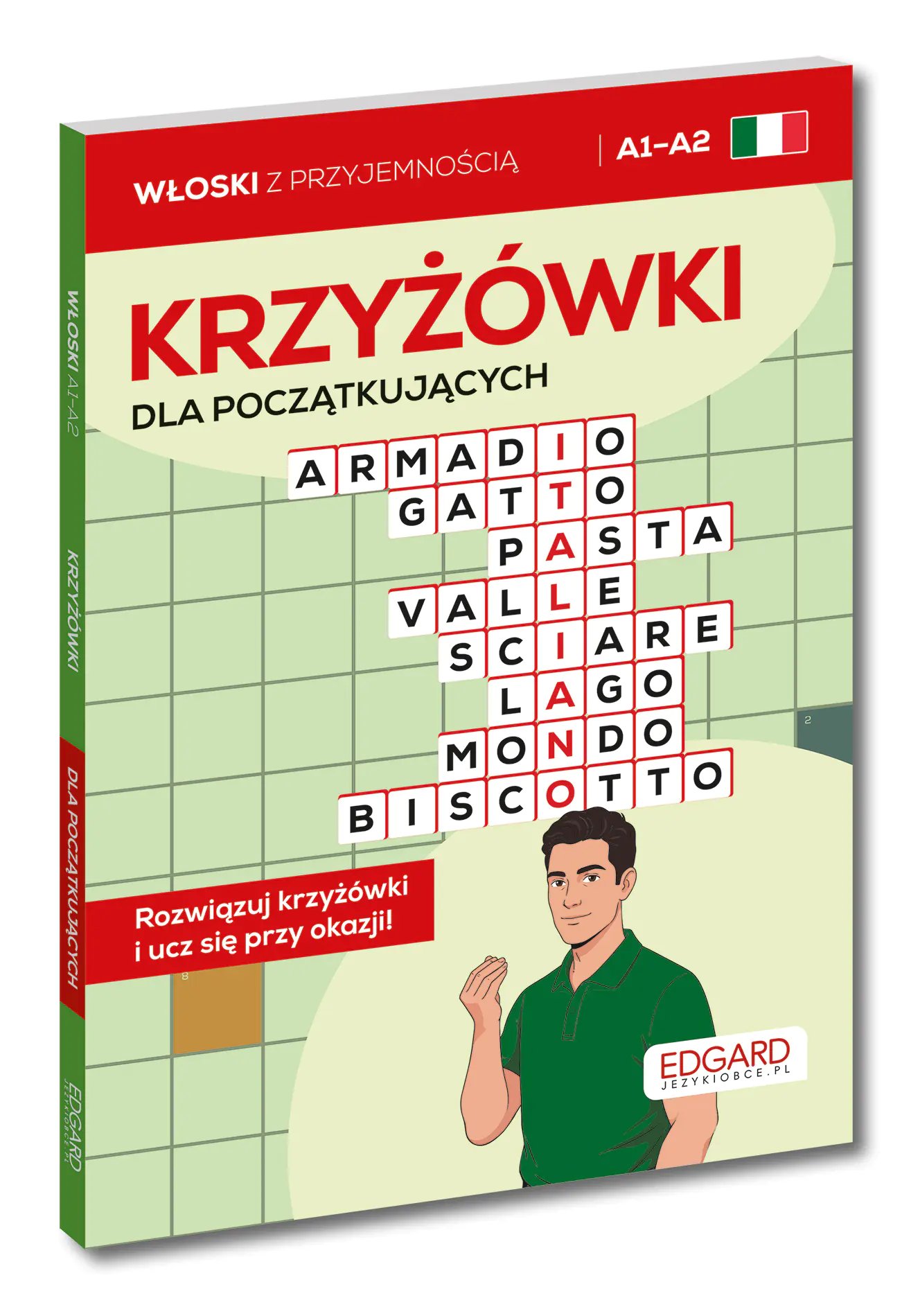 Książka - Włoski. Krzyżówki dla początkujących. Poziom A1&ndash;A2