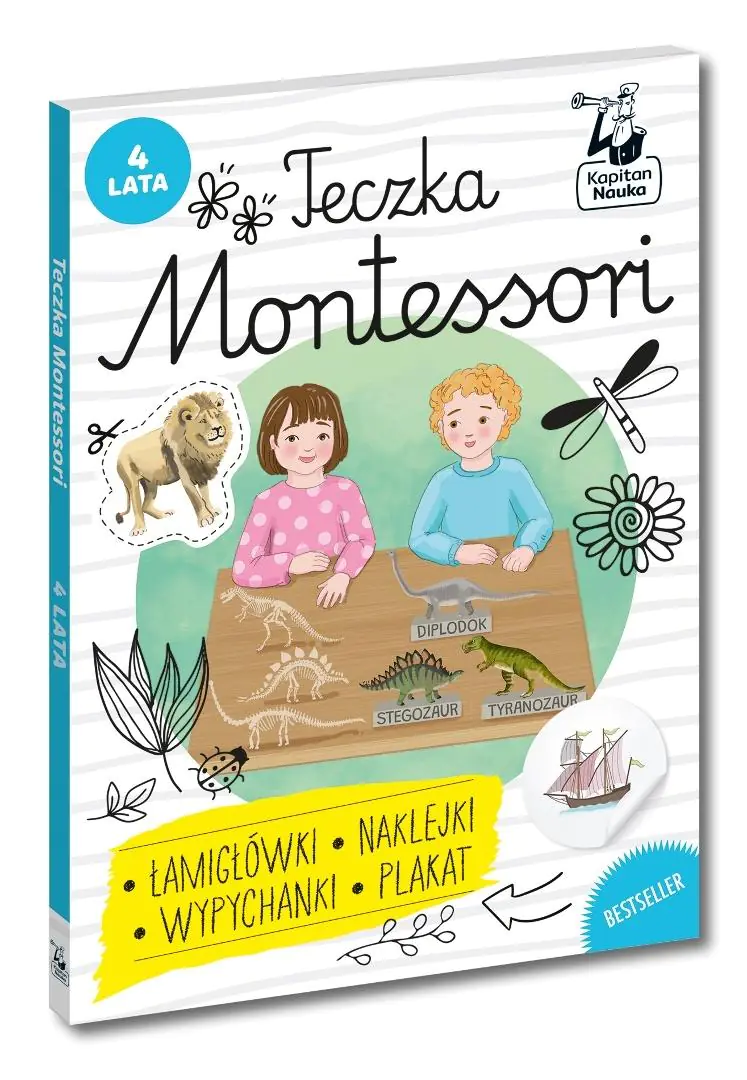 Książka - Teczka Montessori. 4 lata. Kapitan Nauka. Montessori