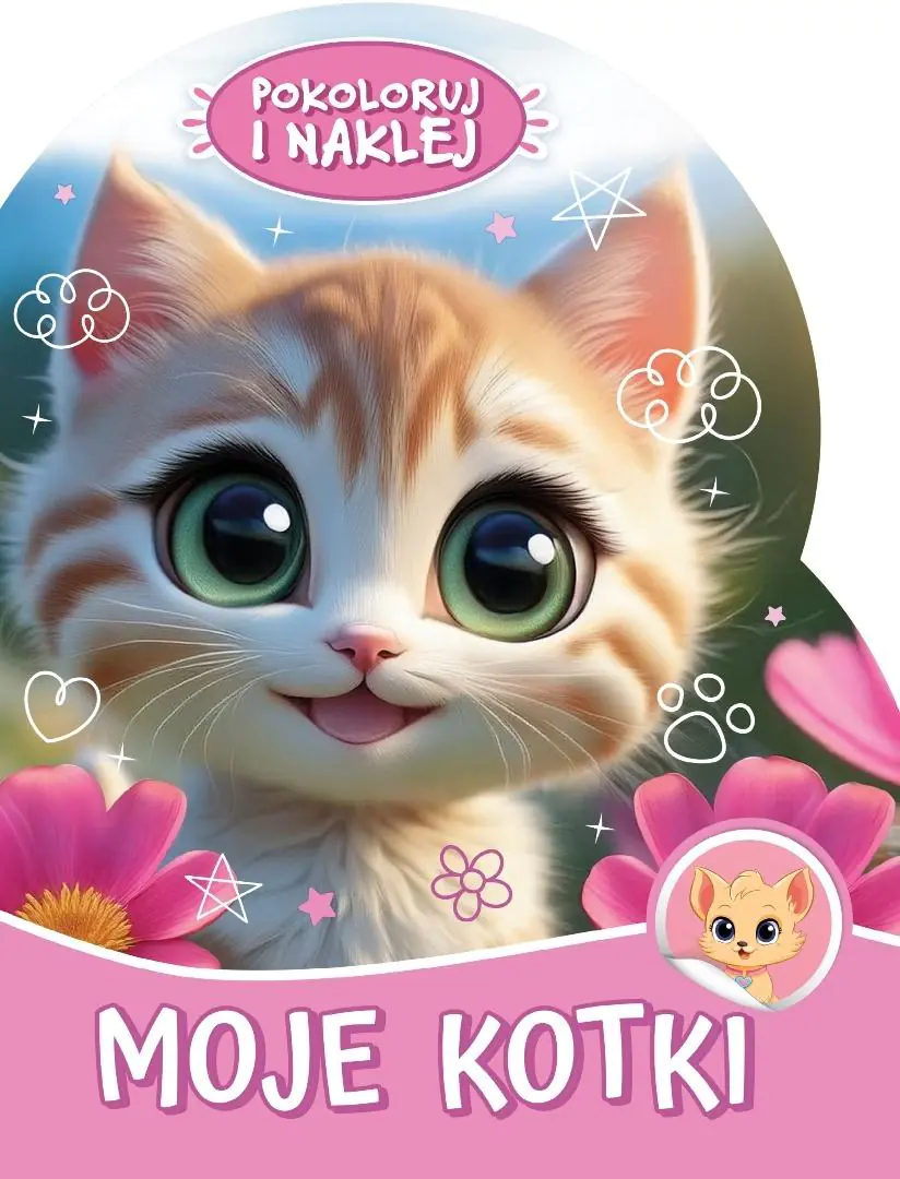 Książka - Pokoloruj i naklej. Moje kotki