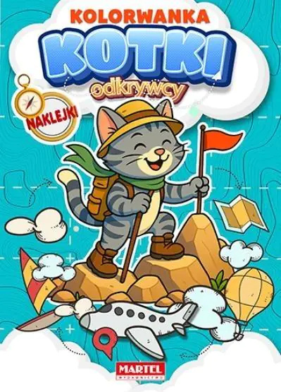 Książka - Kolorowanka z naklejkami. Odkrywcy. Kotki