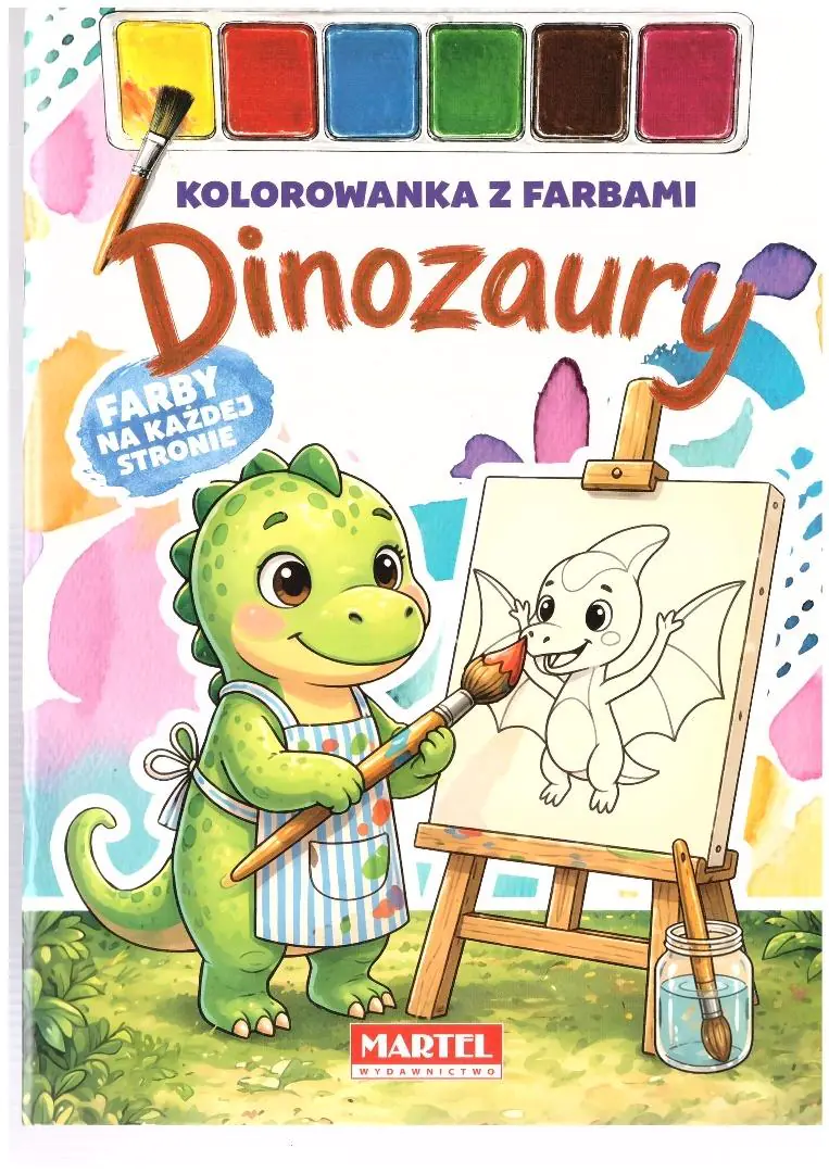 Książka - Kolorowanka z farbami Dinozaury