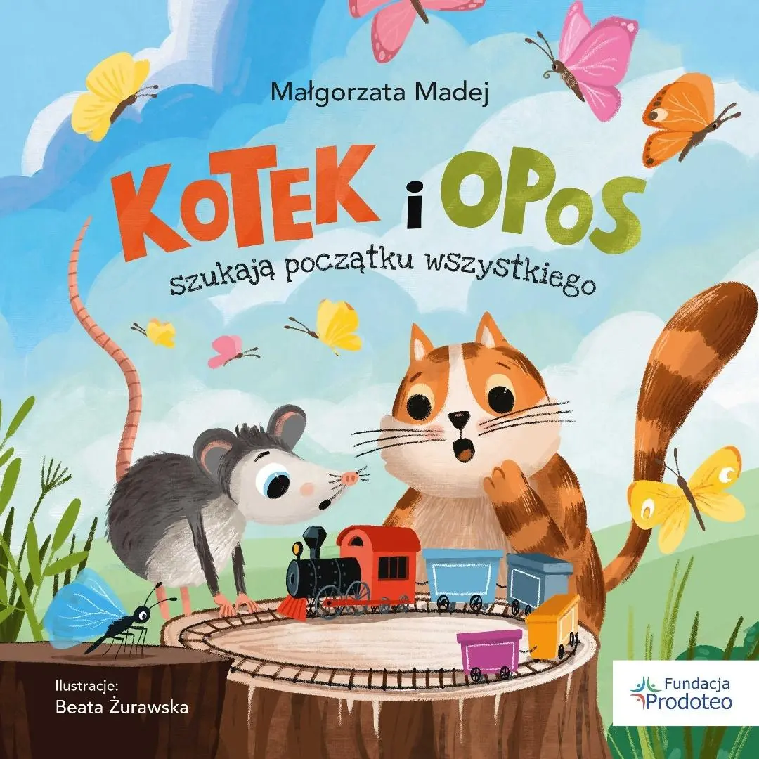 Książka - Kotek i opos szukają początku wszystkiego