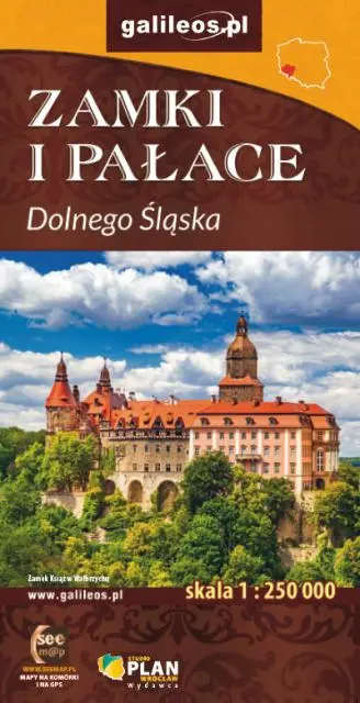 Książka - Zamki i pałace Dolnego Śląska. Mapa, 1:250 000