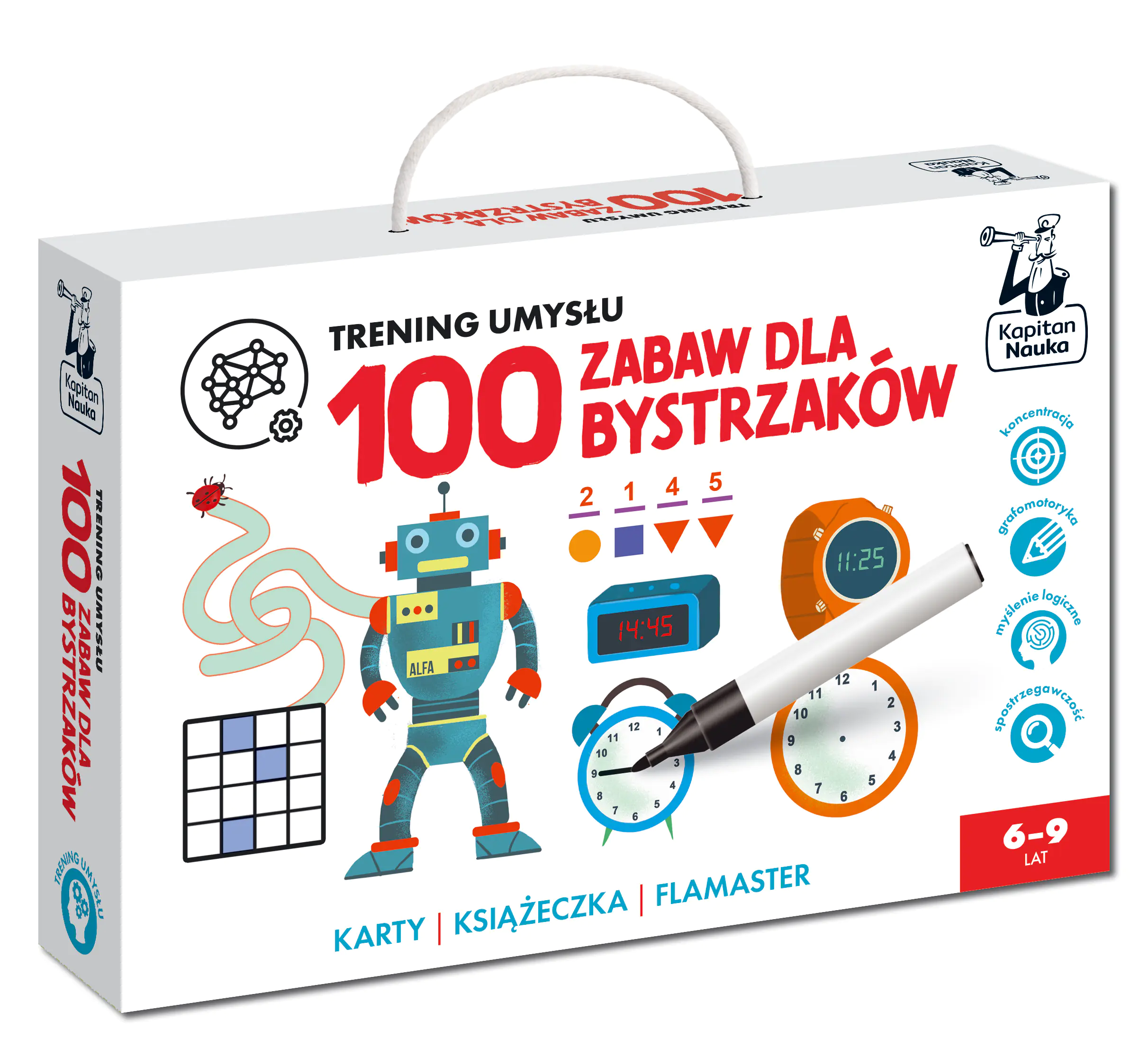 Książka - 100 zabaw dla bystrzaków. Kapitan Nauka. Trening umysłu