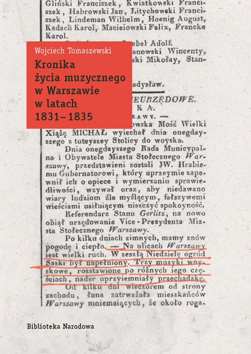 Książka - Kronika życia muzycznego w Warszawie w latach 1831-1835 - Wojciech Tomaszewski 