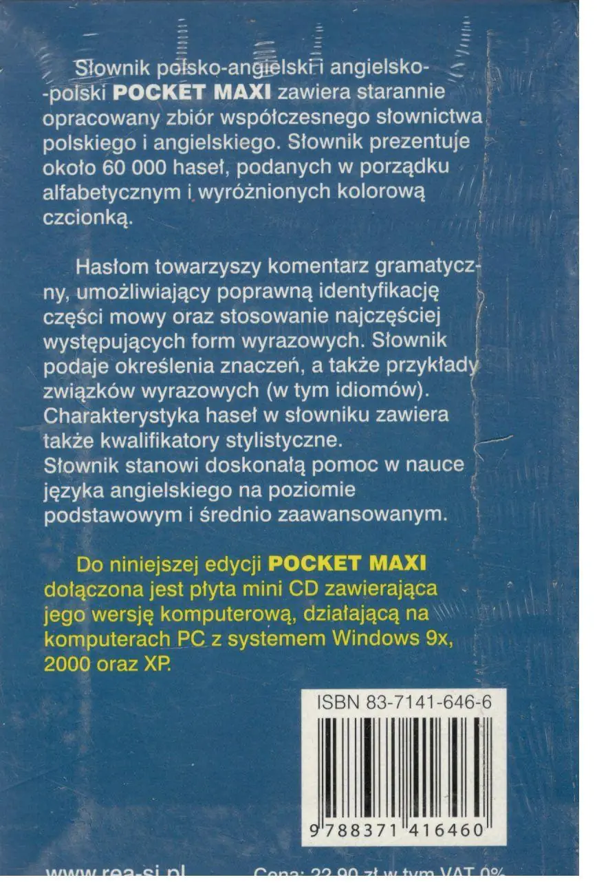 Książka - Słownik POCKET MAXI   CD GRATIS pol-ang-pol REA