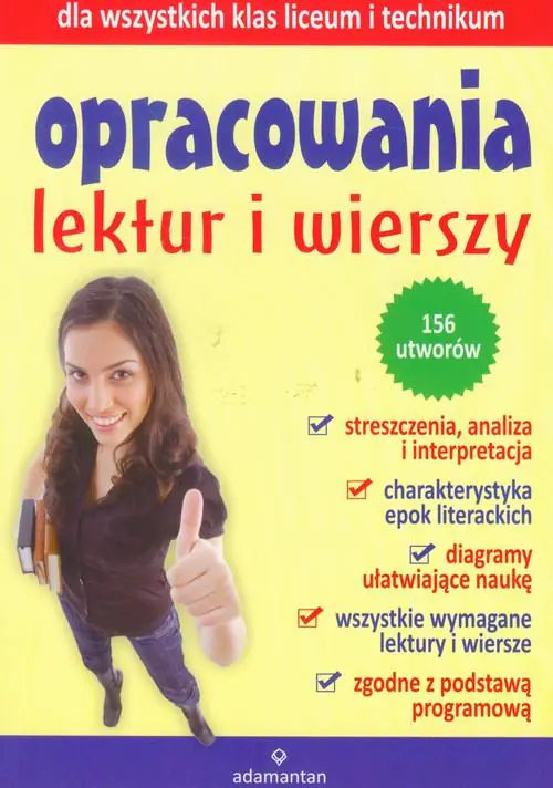 Książka - Opracowania lektur i wierszy