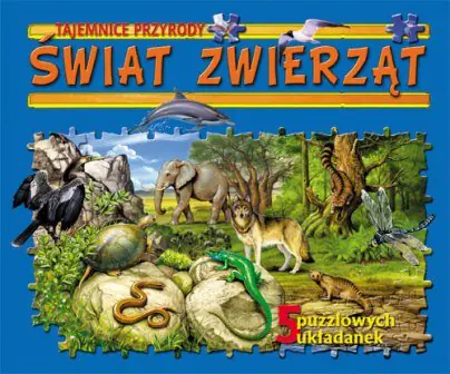 Książka - Świat zwierząt. 5 puzzlowych układanek