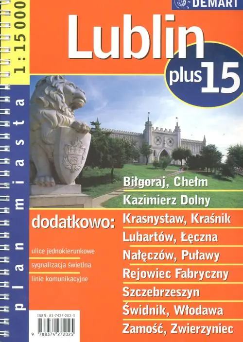 Książka - Lublin +15 Atlas Miasta 1:15 000 Plan Miasta