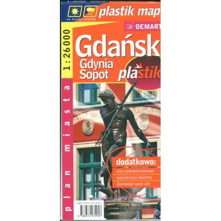 Książka - Gdańsk Gdynia Sopot 1:26 000 plan miasta laminowany - 