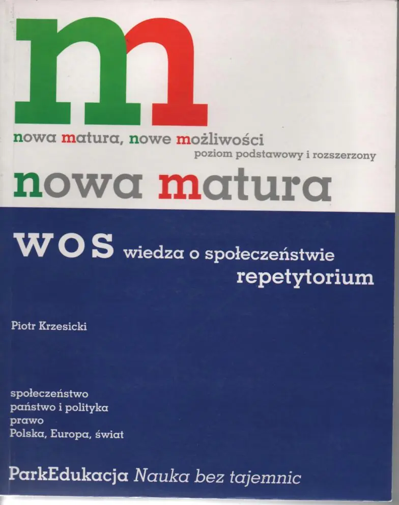 Książka - Nowa matura WOS Repetytorium Poziom podstawowy i rozszerzony