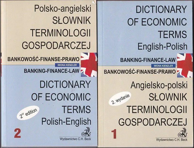 Książka - ANGIELSKO-POLSKI SŁOWNIK TERMINOLOGII GOSPODARCZEJ BANKOWOŚĆ FINANSE PRAWO