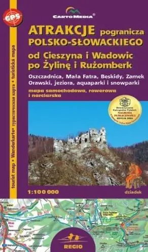 Książka - Atrakcje pogranicza polsko-słow. mapa 1:100 000