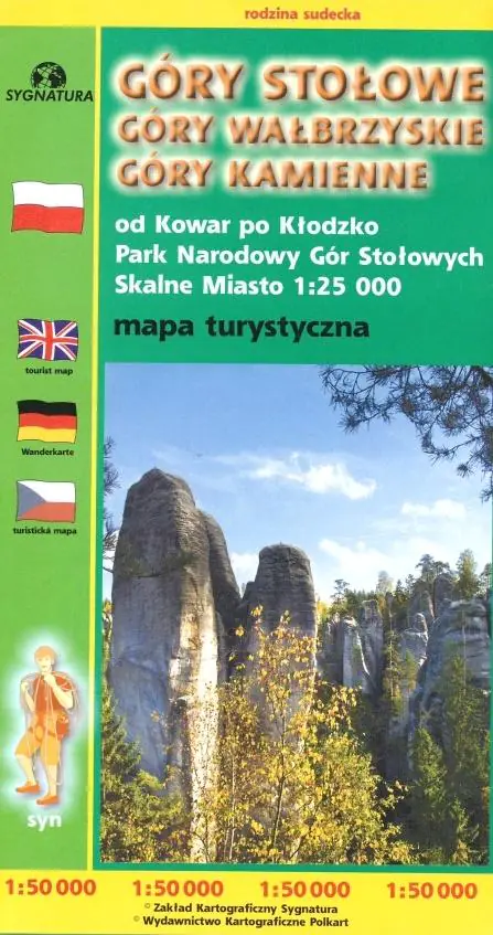 Książka - Mapa tur. Góry Stołowe, Wałbrzyskie, Kamienne