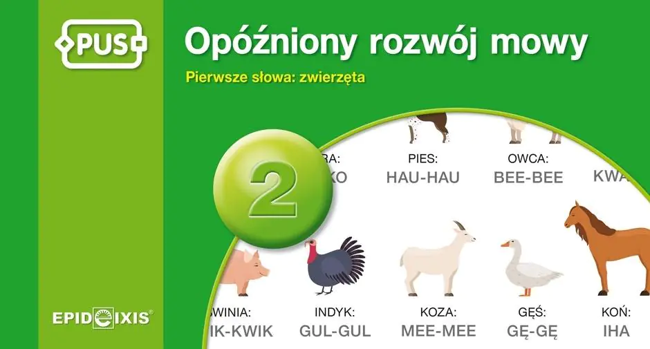 Książka - Opóźniony rozwój mowy 2. Pierwsze słowa zwierzęta