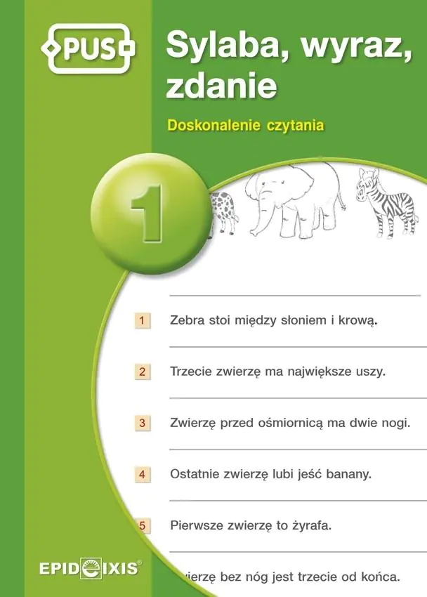 Książka - PUS. Sylaba, wyraz, zdanie 1. Doskonalenie czytania