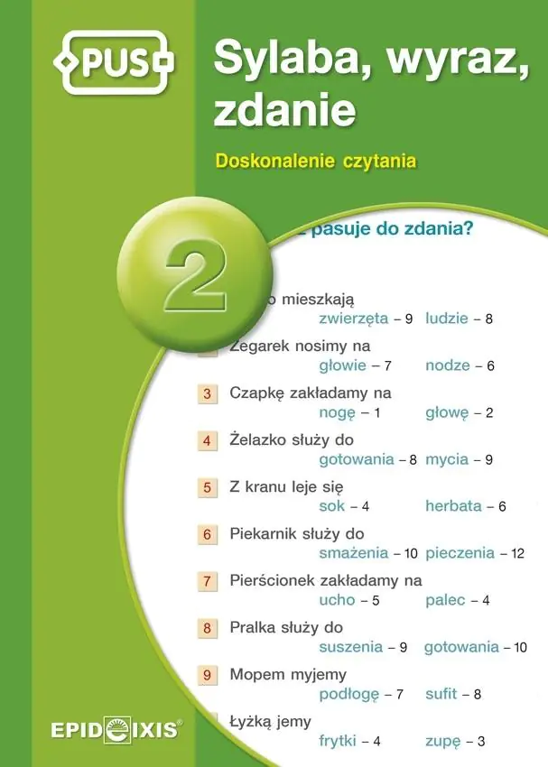 Książka - PUS. Sylaba, wyraz, zdanie 2. Doskonalenie czytania