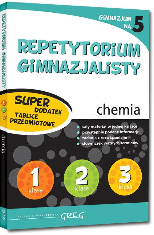 Książka - Repetytorium gimnazjalisty - chemia + tablice
