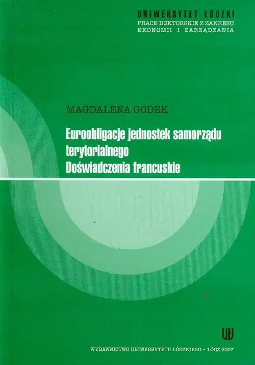 Książka - Euroobligacje jednostek samorządu terytorialnego. Doświadczenia francuskie