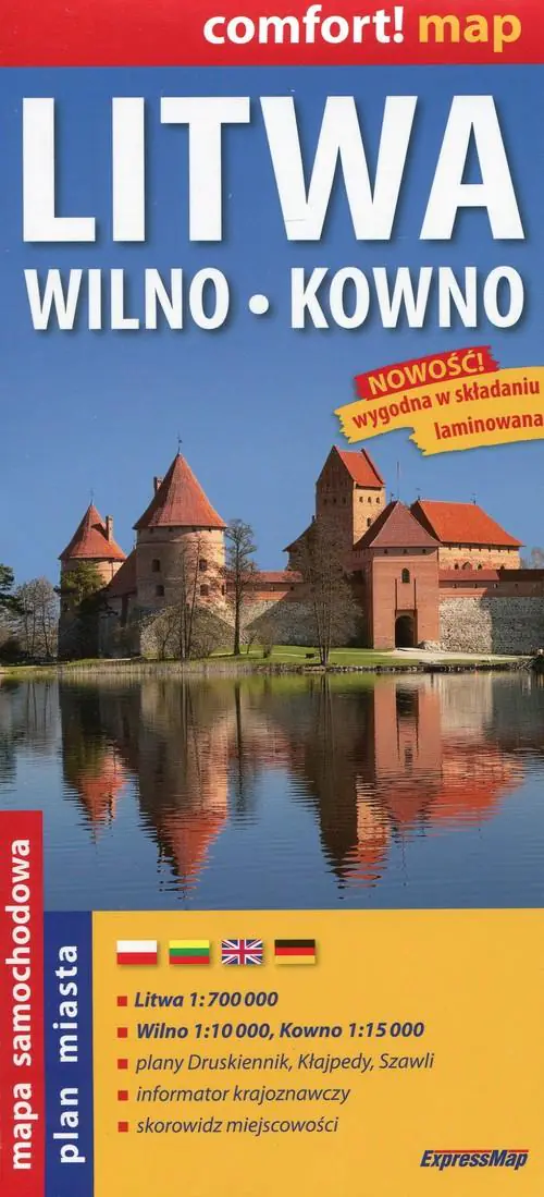 Książka - Comfort!map Litwa, Wilno, Kowno 1:700 000 mapa