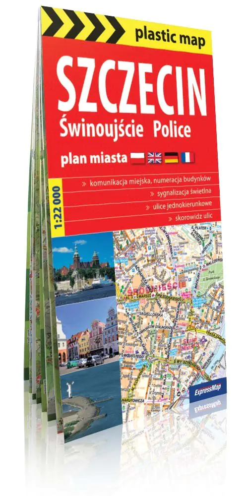 Książka - Plastic map Szczecin,Świnoujście,Police plan miast