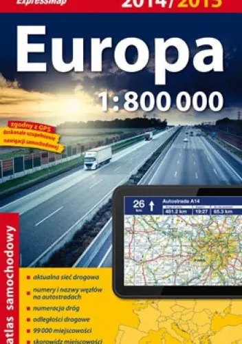 Książka - Europa atlas samochodowy 1:800 000