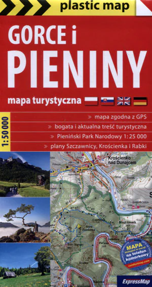 Książka - Plastic map Gorce i Pieniny 1:50 000 mapa